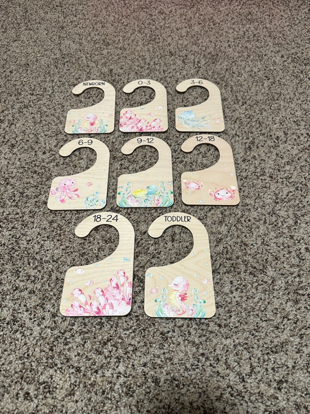 Ocean theme baby nursery closet dividers - set of 8
